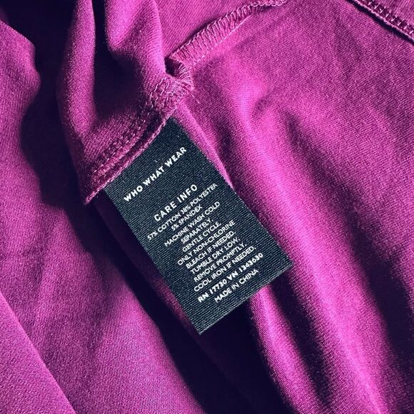 NWT Who What Wear plum purple cotton blend one shoulder midi dress - Picture 9 of 9